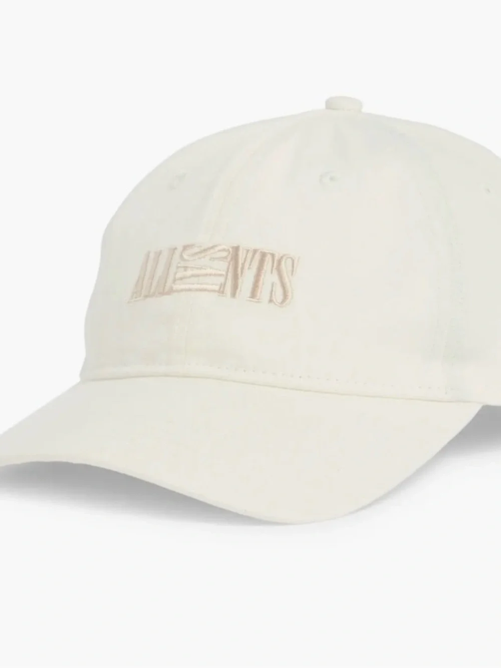 All Saints White Cream Baseball Cap with Embroidered Logo